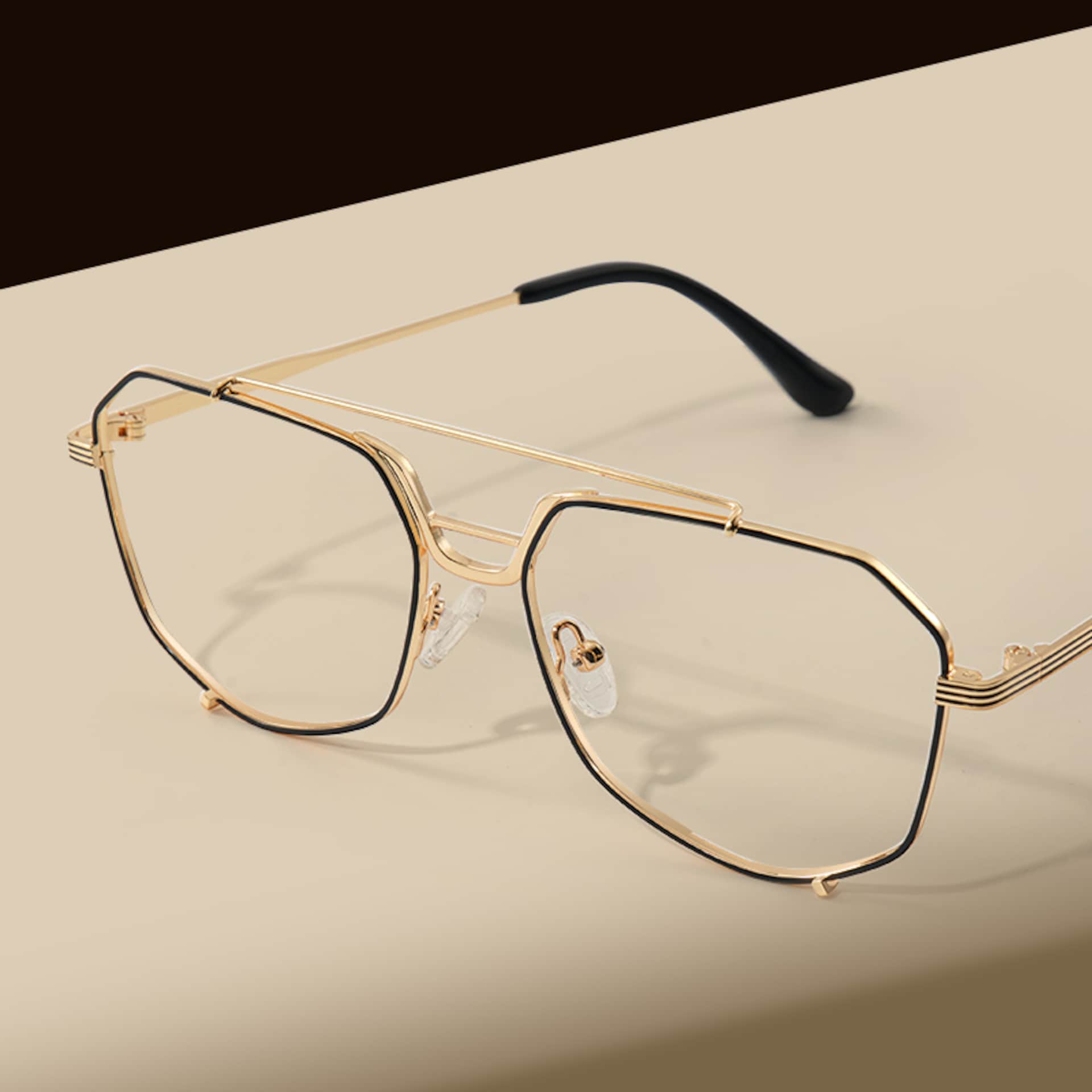 Beethoven Black-Gold Aviator Prescription Glasses | Zeelool6
