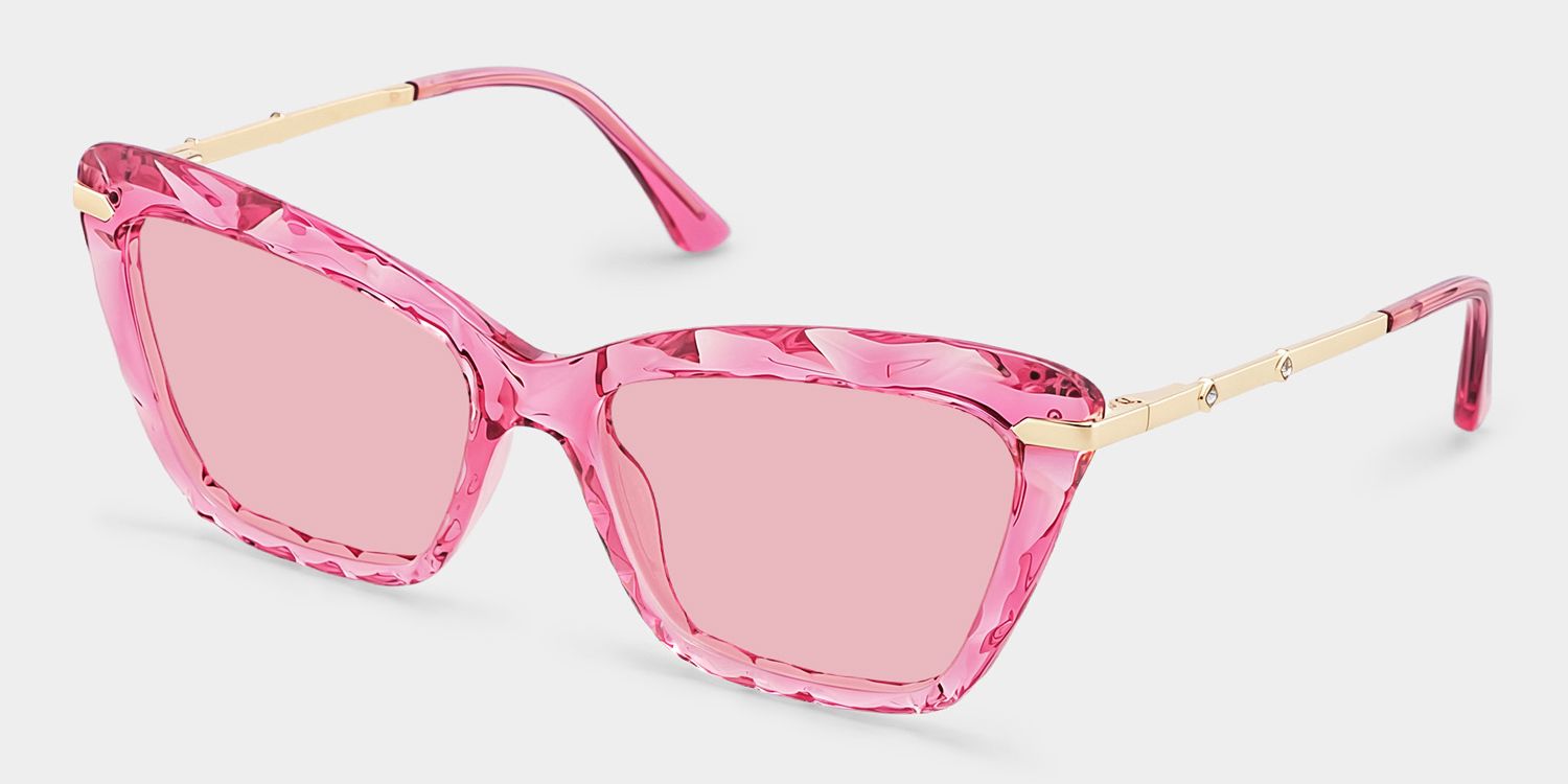 Juliet Rectangle Style Pink Frame Sunglasses | ZEELOOL