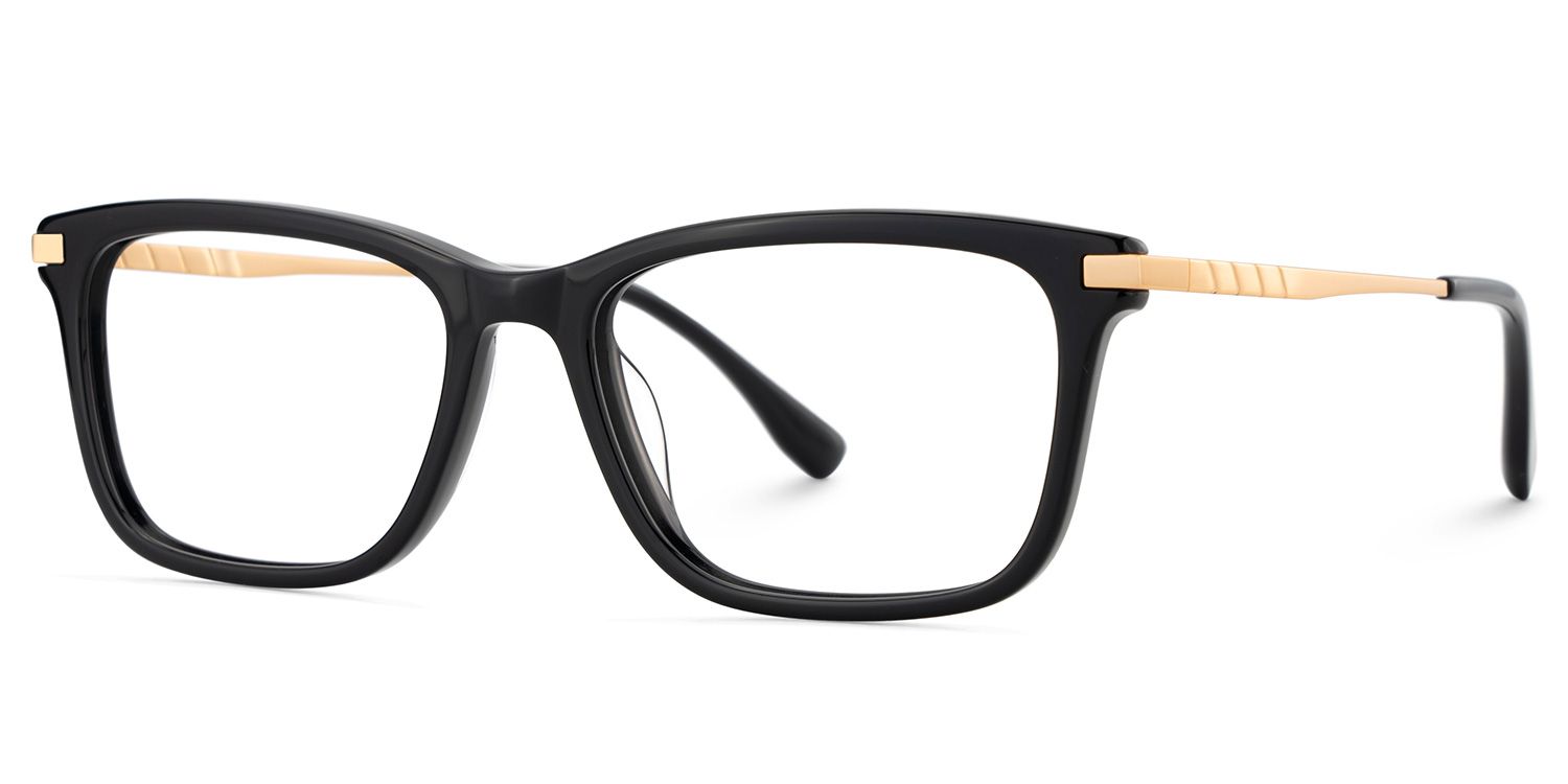 Zane Rectangle Black Color Frame Glasses for Men | Zeelool3