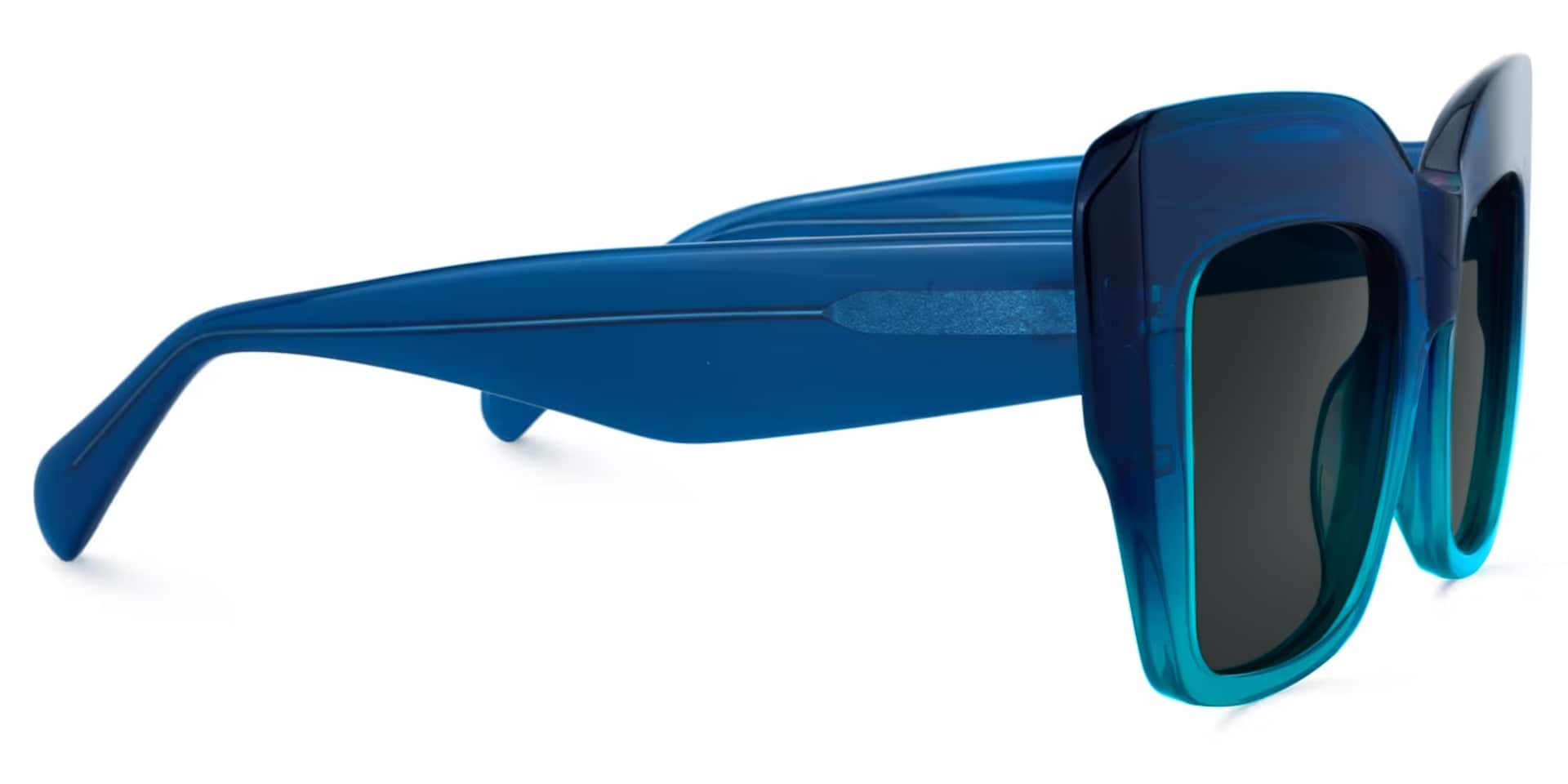 Charmaine Blue-Green Frame Sunglasses | Zeelool Optical2