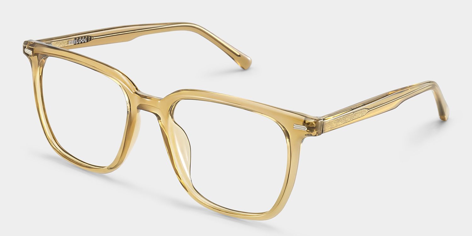 Eliza Clear Beige Glasses with Square Frames | ZEELOOL4