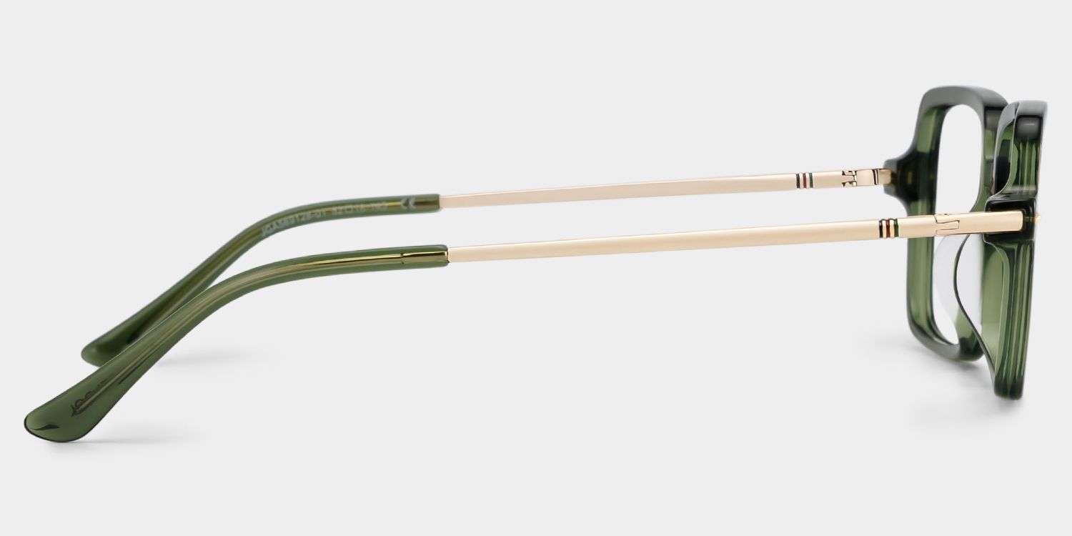 Asher Green Rectangle Glasses | Slim Varsity Essential4