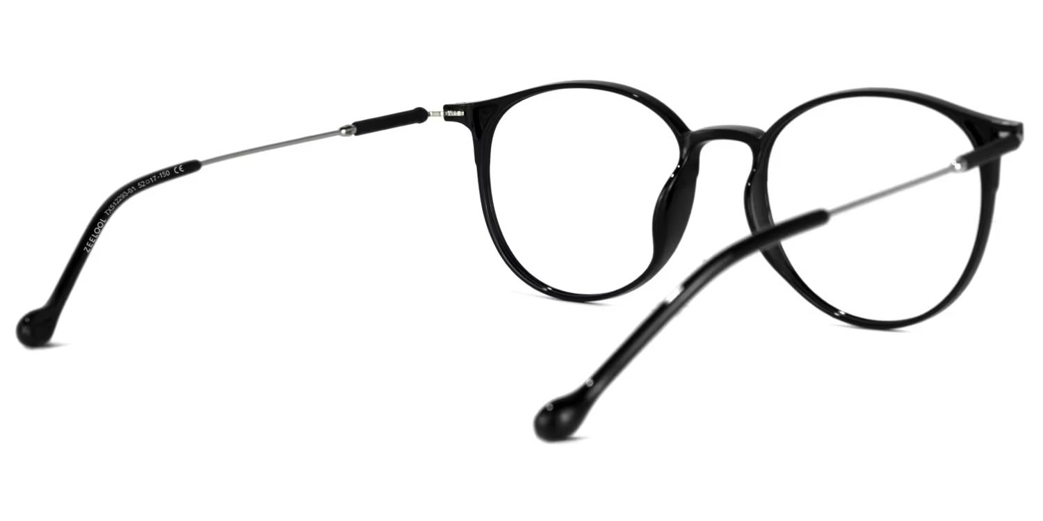 Gamble Round Black Glasses | Zeelool Glasses3