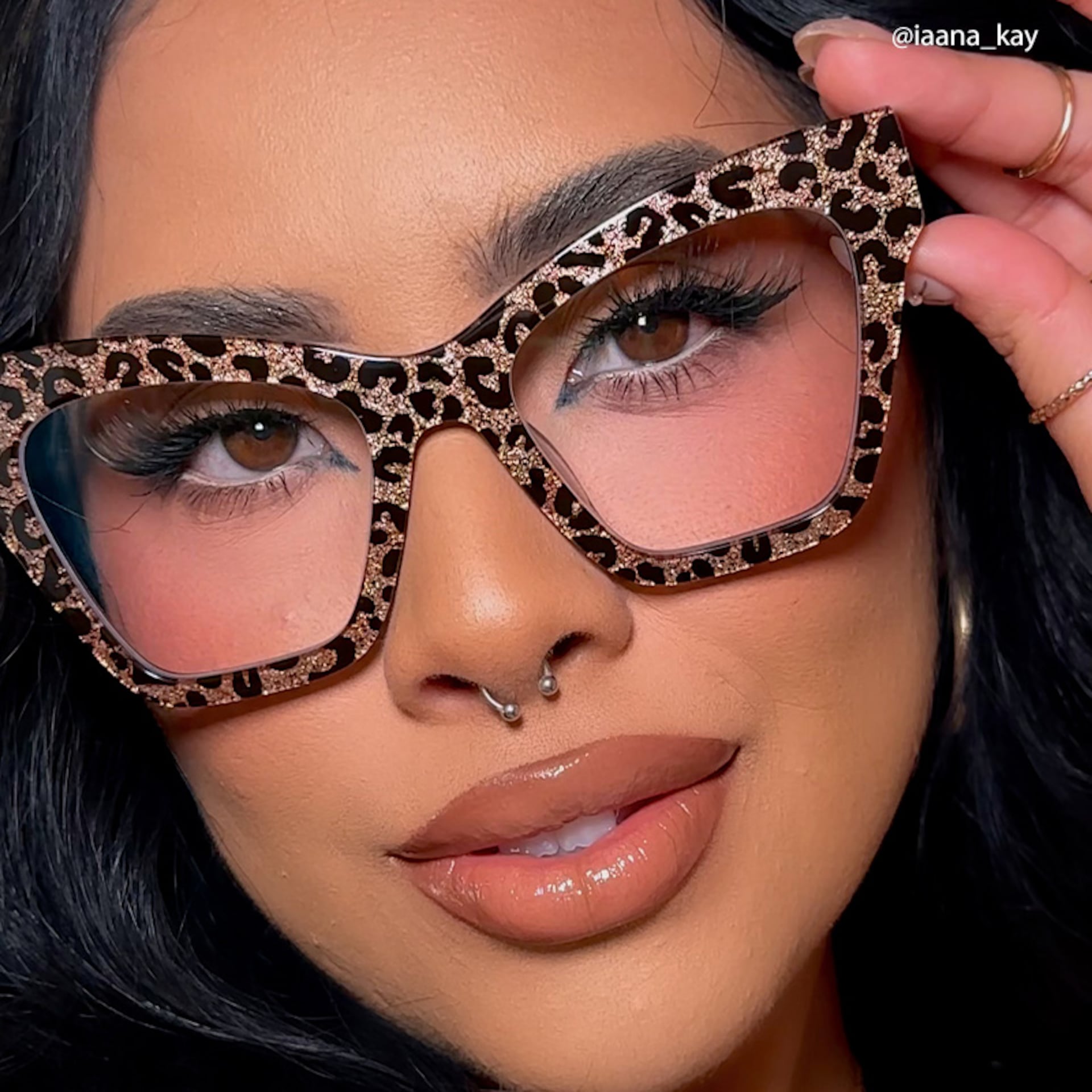 Designer Ansyah Cat Eye Leopard Print Frame Glasses10
