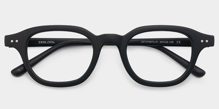 Amber Square Black Glasses