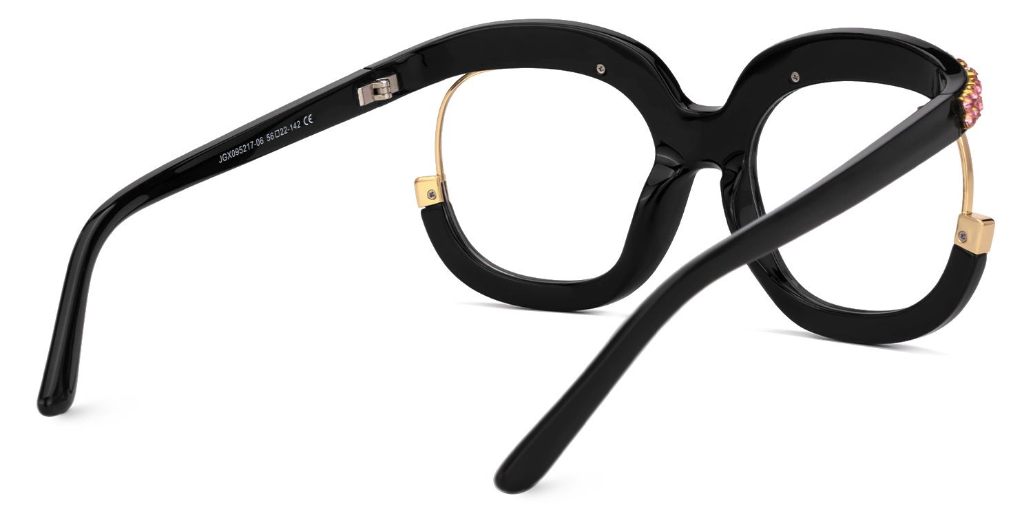 Veasley Square Pink Rhinestone Glasses3