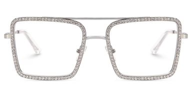 Diva Square Silver Glasses