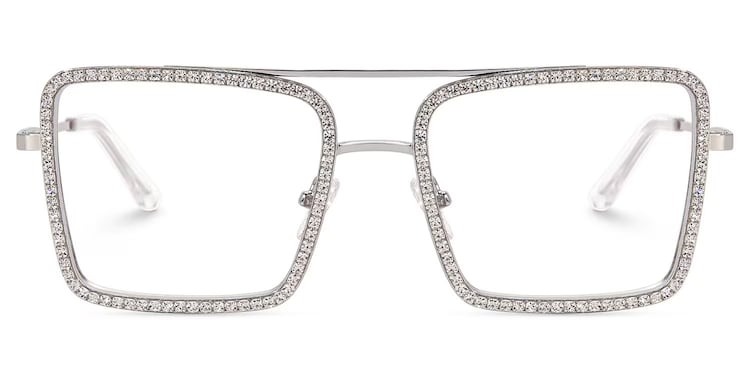 Diva Square Silver Glasses