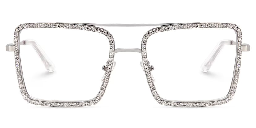 Diva Square Silver Glasses