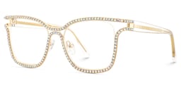 Shine Square Gold Glasses3