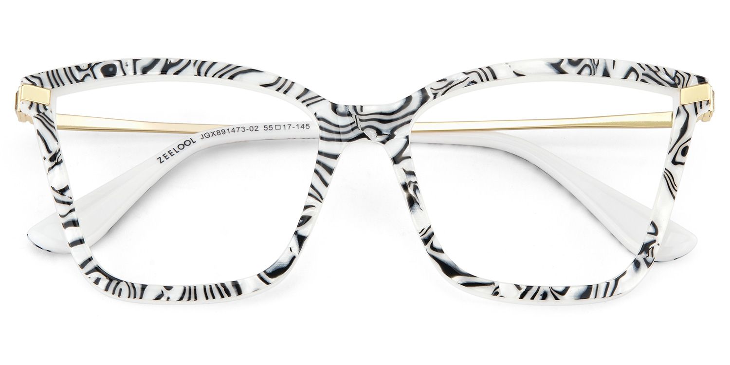 Stephens Cateye with Zebra Glasses Oversized Frames | Zeelool2