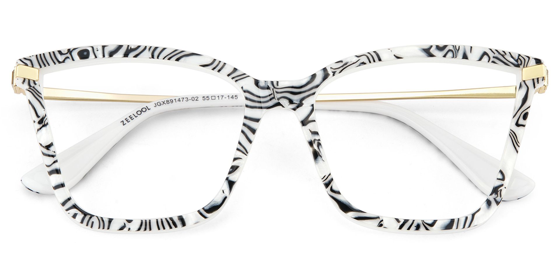 Stephens Cateye with Zebra Glasses Oversized Frames | Zeelool2