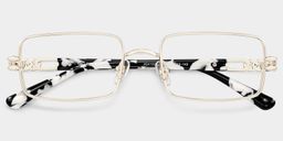 Olivia Light Gold Rectangle Glasses2