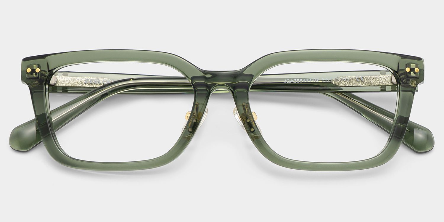 Remy Green Rectangle Glasses | Nostalgic Varsity Athleisure2