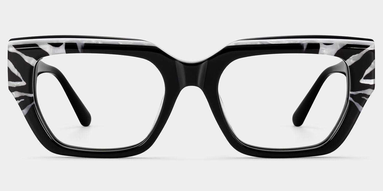 Sequoia Black Rectangle Glasses | ZEELOOL1