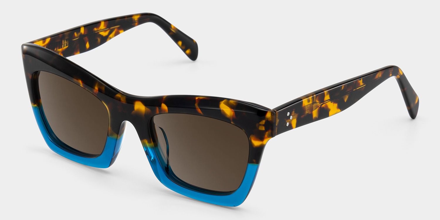Benitez Square Sunglasses and Blue-Tortoise Frames
