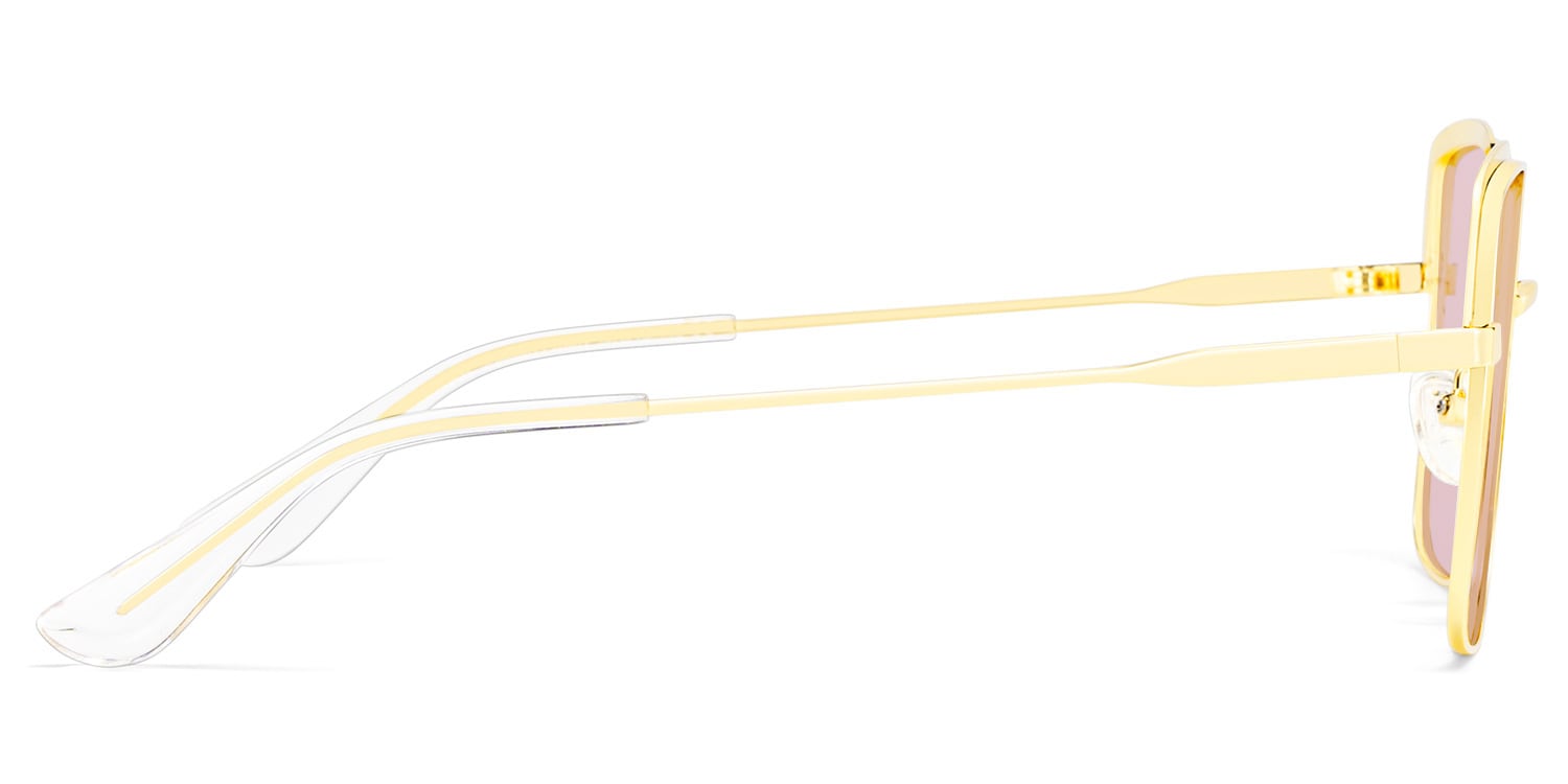 Karan Square Gold Sunglasses3