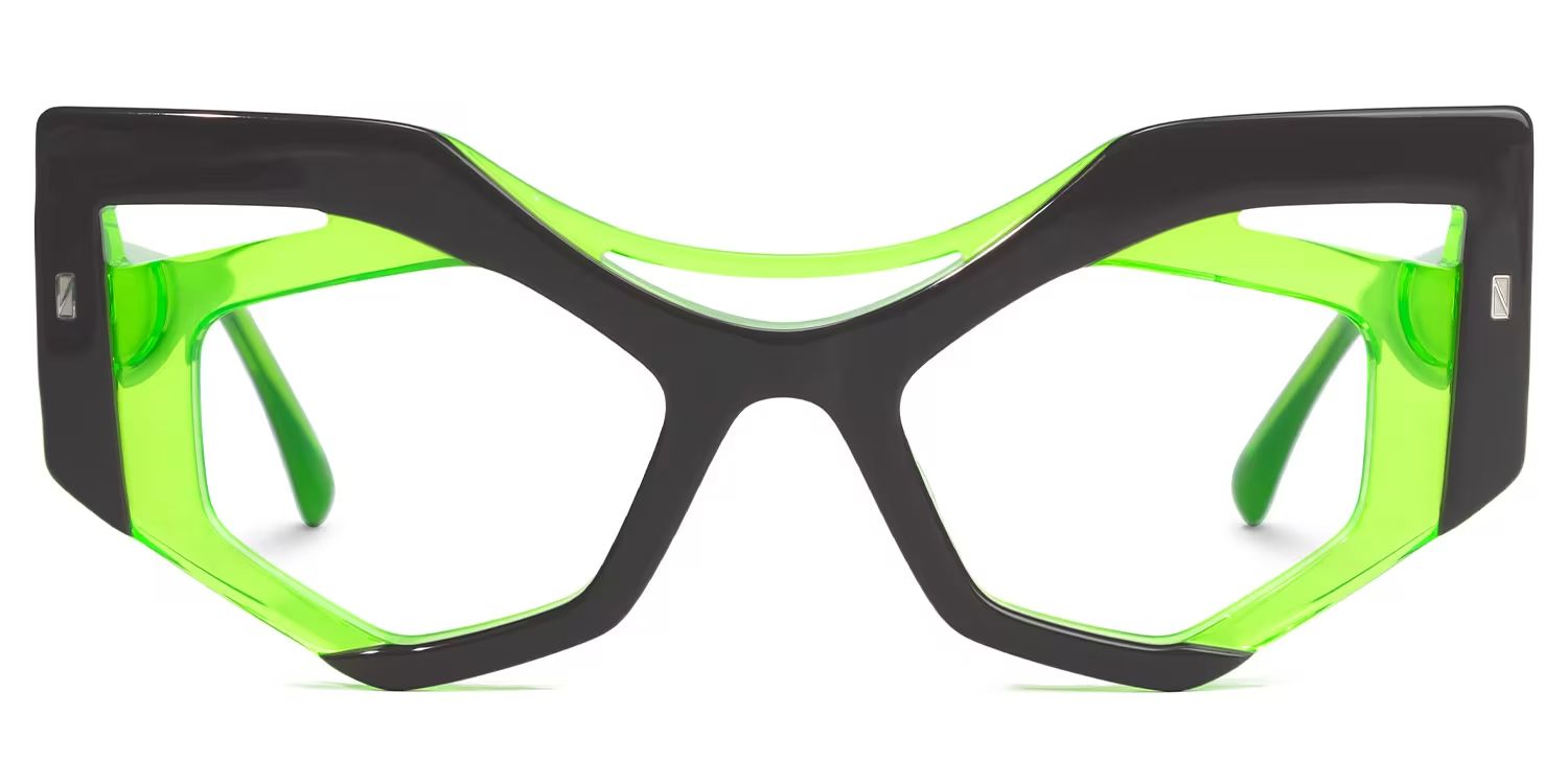 Mondal Geometric Green Glasses | Zeelool Glasses0