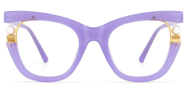 Pearl Cateye Purple Glasses