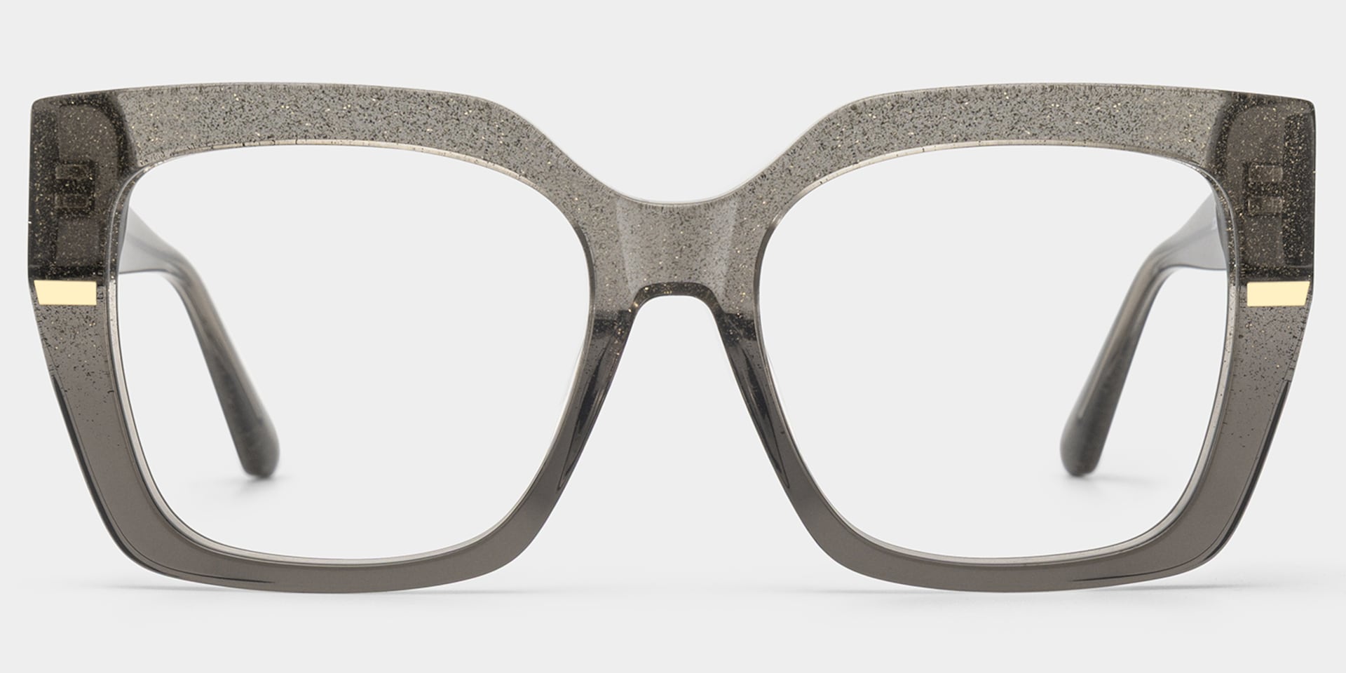 Mavis Square Gray Sparkle Glitter Eyeglass Frames | ZEELOOL1
