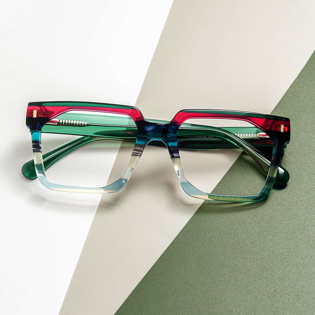 Laguer Rectangle Green Glasses