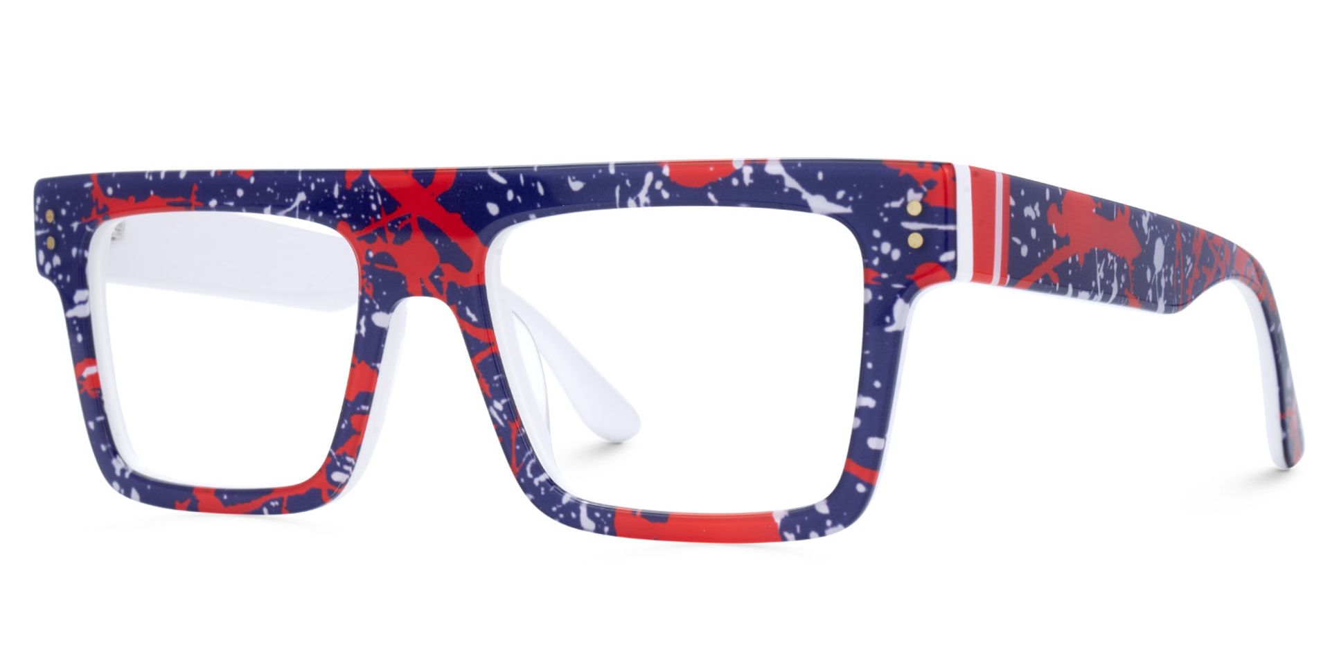 Daciana Rectangle Red and Blue Glasses Frames with Full Frame1