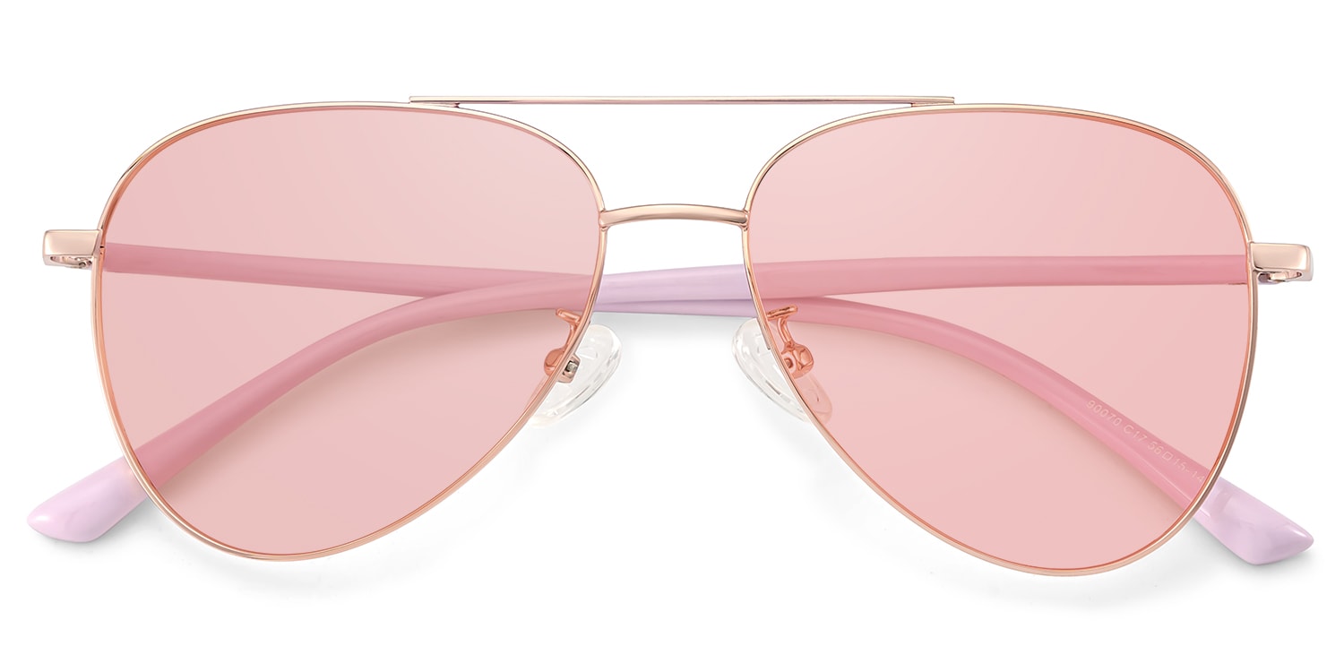 Paige Aviator Rose-Gold Sunglasses3