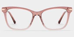 Eliot Clear Pink Rectangle Glasses0