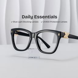 Mae Black Square Glasses0