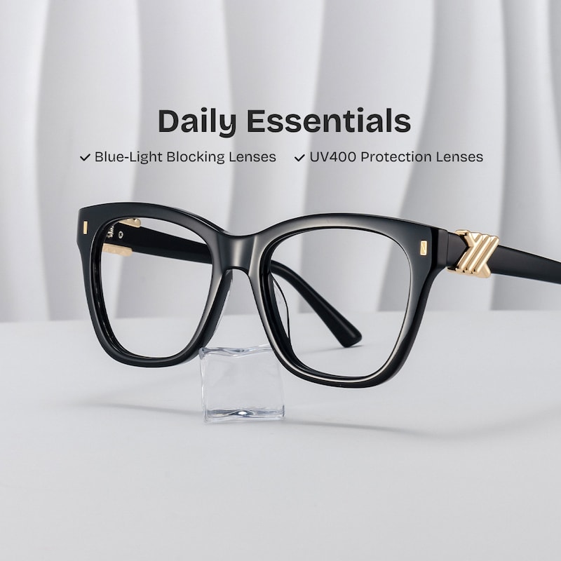 ZEELOOL Mae Square Black Glasses