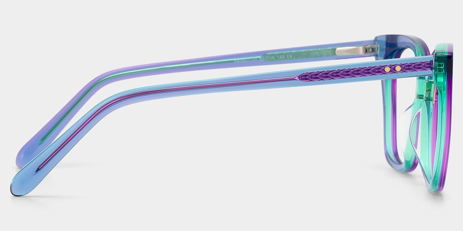 Martha Cat Eye Light-Blue Glasses | Zeelool Glasses3