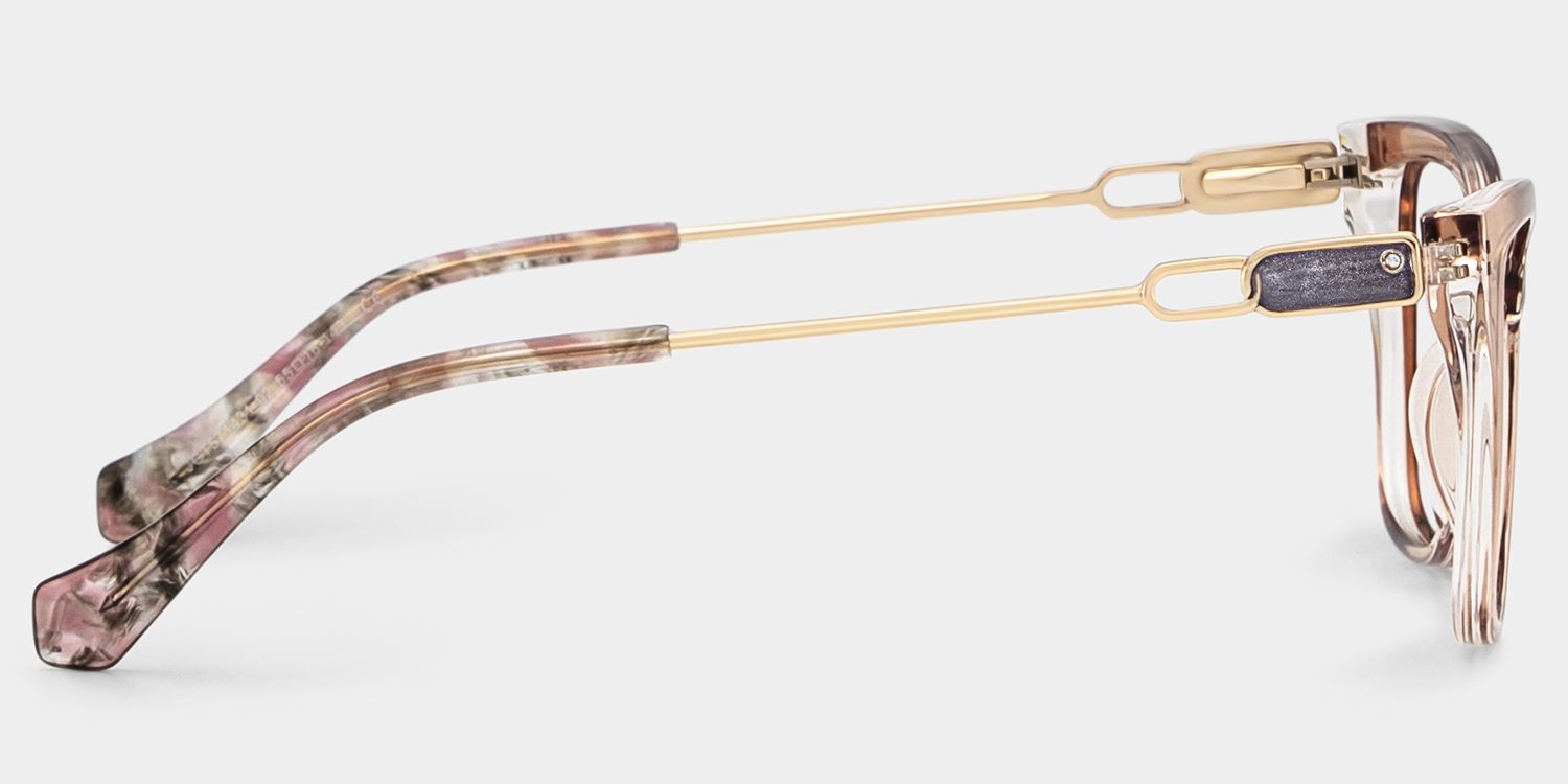 Celeste Beige Floral Cat Eye Glasses for Women | ZEELOOL4