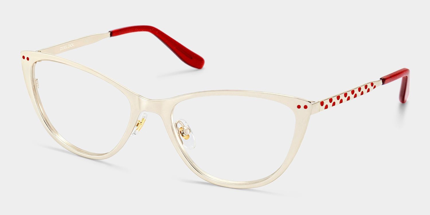 Katherine Light Gold Cat-Eye Glasses | ZEELOOL3