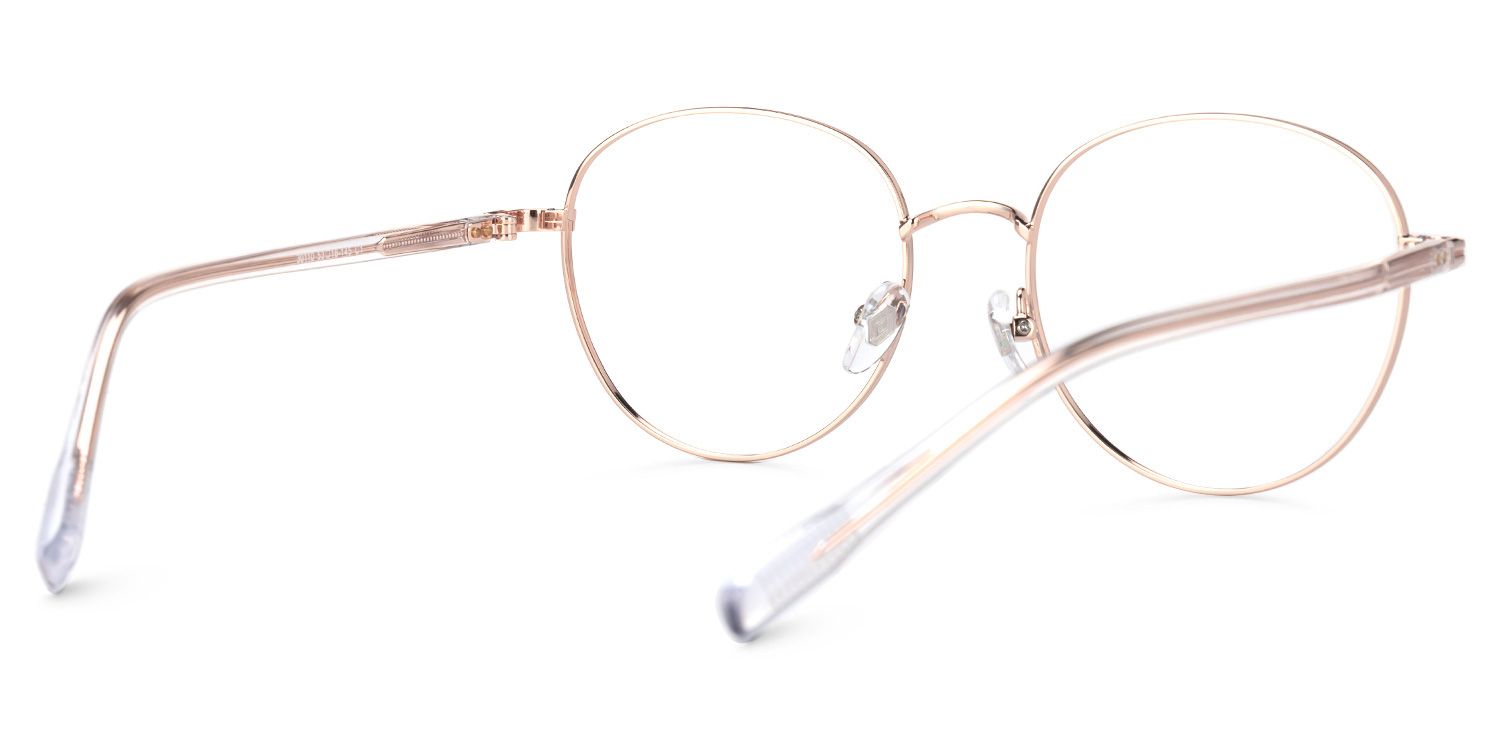 Titanium Celena Eyeglasses, Celena Round Glasses -Zeelool Glasses3