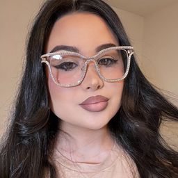 Shine Square Gold White Glasses7