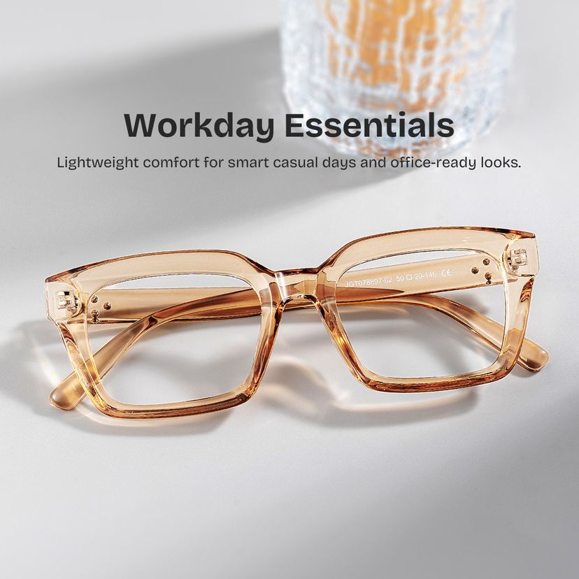 Grover Rectangle Beige Glasses