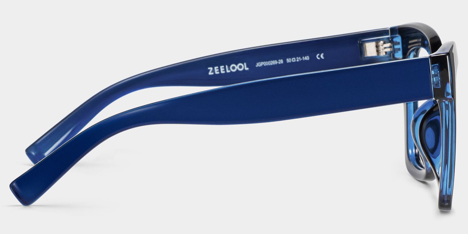 Malcolm Large Square Nerdy Glasses with Blue Color4