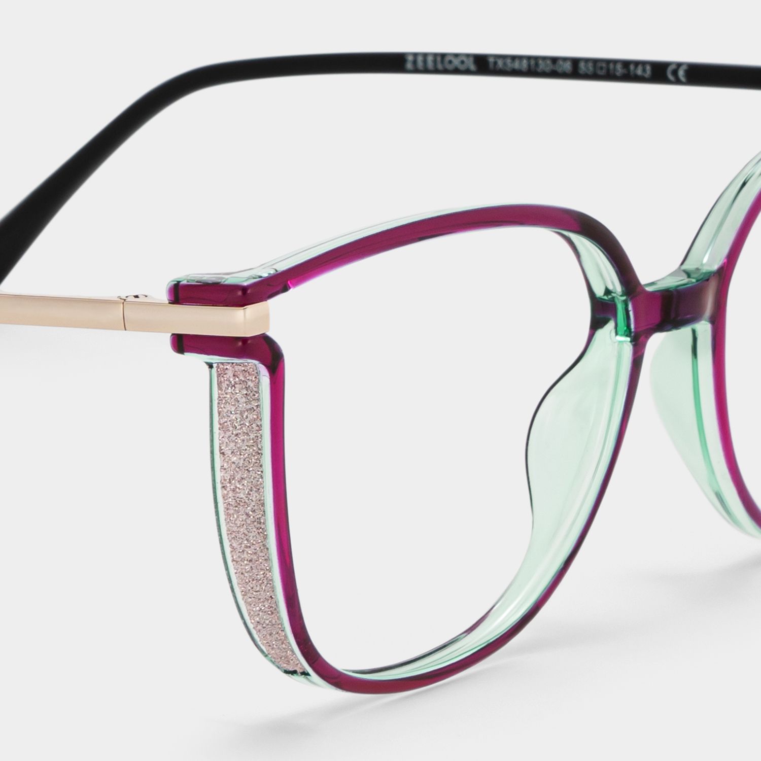 Rodz Square Purple Frame Glasses | Zeelool5