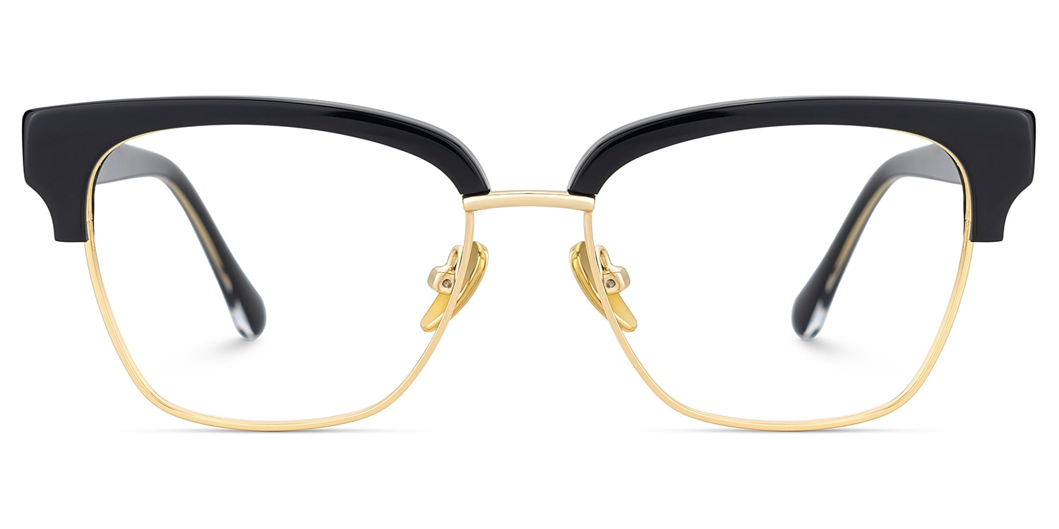 Ellis Browline Black Gold Glasses
