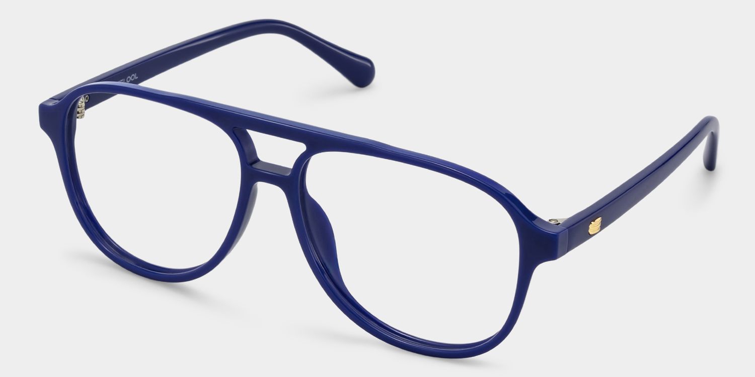 Luna Blue Aviator Frame Glasses | Sporty Campus Style3