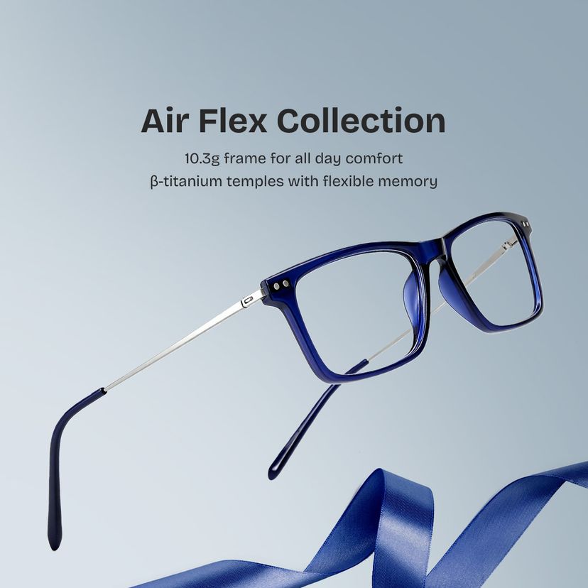 Eleanor Rectangle Blue Glasses