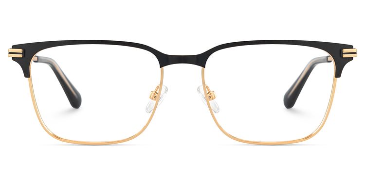 Marshall Rectangle Black Gold Glasses