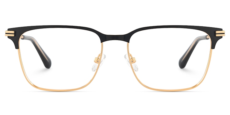 Marshall Rectangle Black Gold Glasses