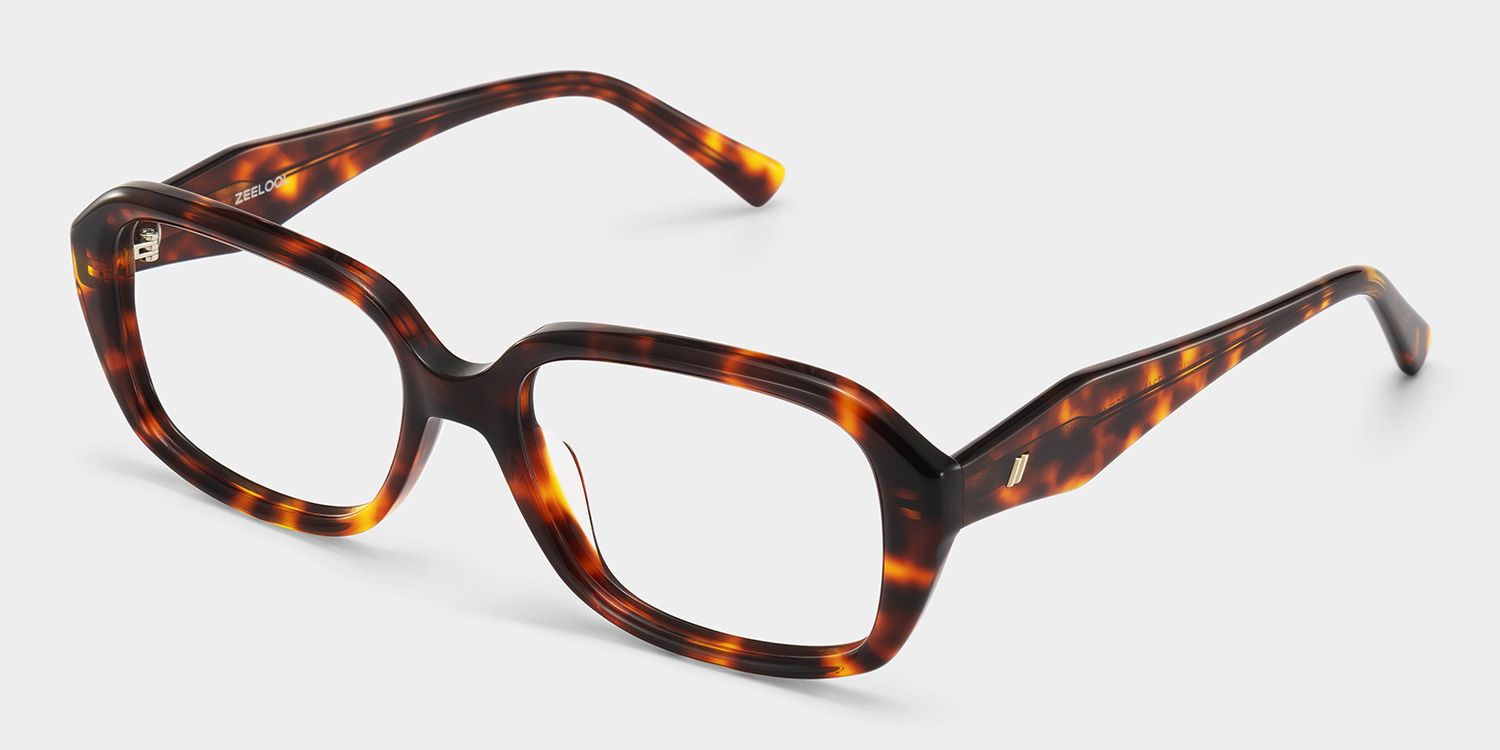 Rowan Brown Tortoise Rectangle Glasses for Women | ZEELOOL4