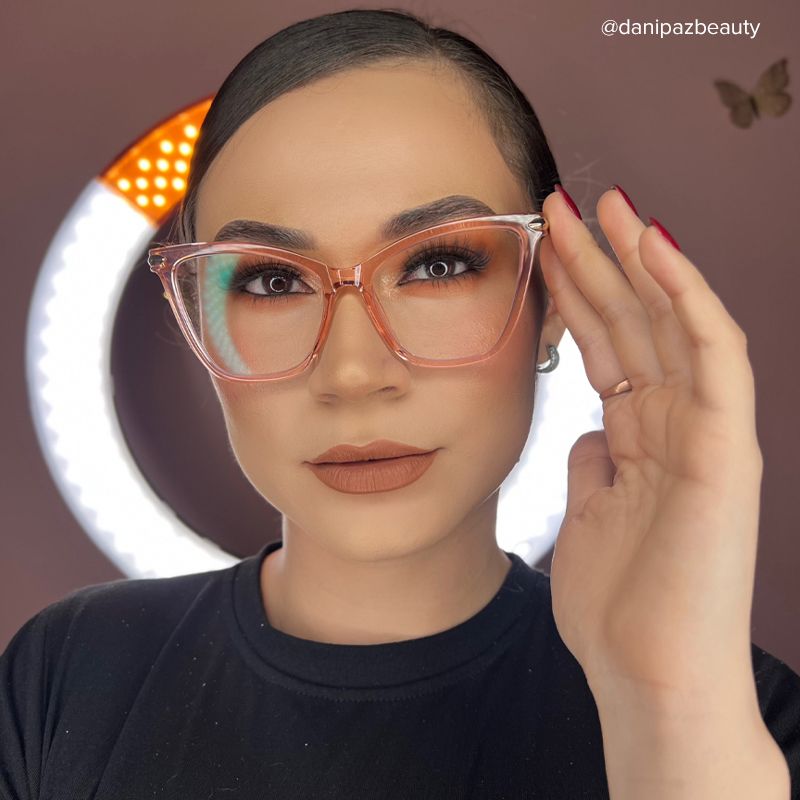 Hilary Butterfly Light Pink Transparent Eyeglasses6