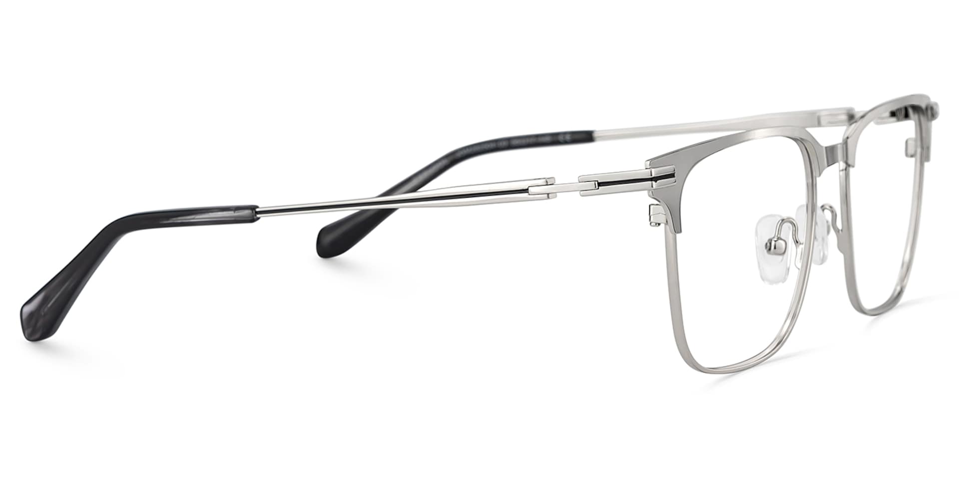 Marshall Silver Rectangle Prescription Glasses | Zeelool4