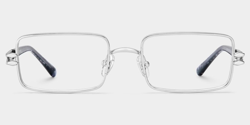Olivia Silver Rectangle Glasses