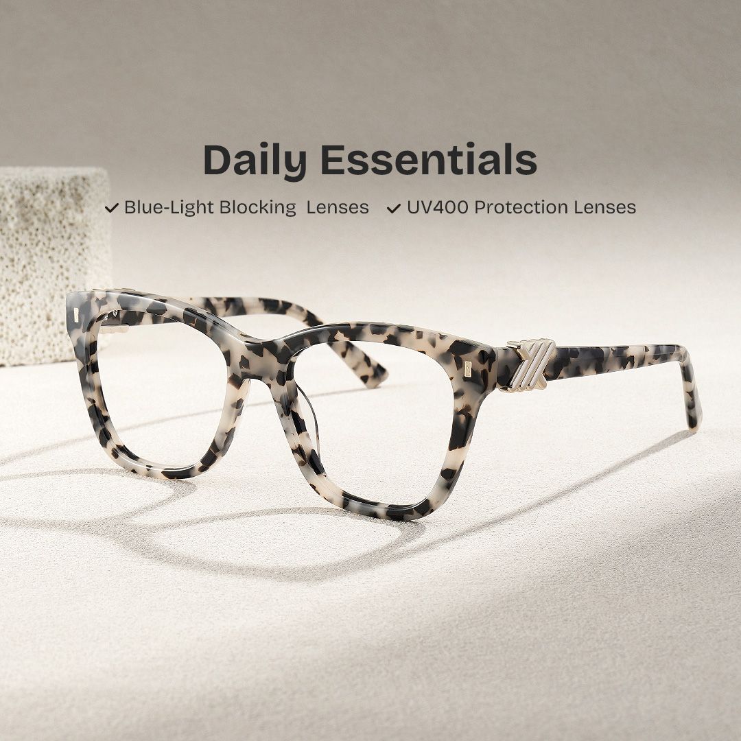 Square Tortoise Eyeglasses- Mae Acetate Frame Glasses0