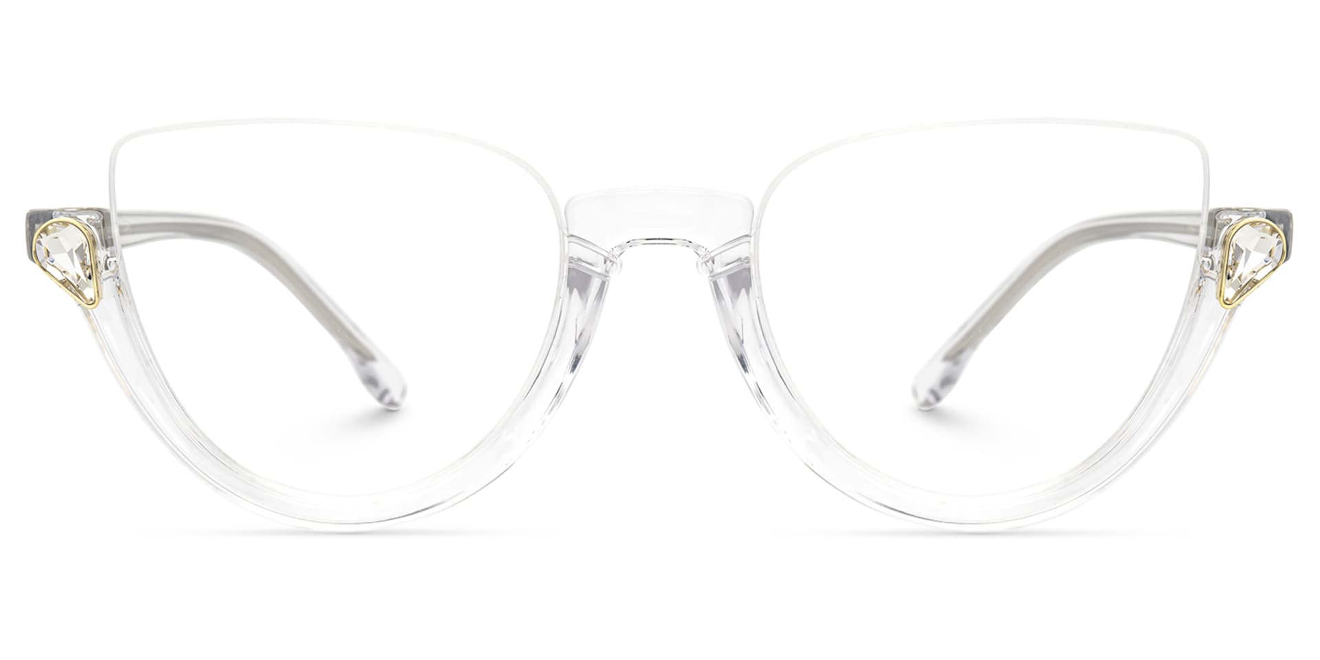 Felicia Crystal Semi-Rimless Cat Eye Glasses for Women0