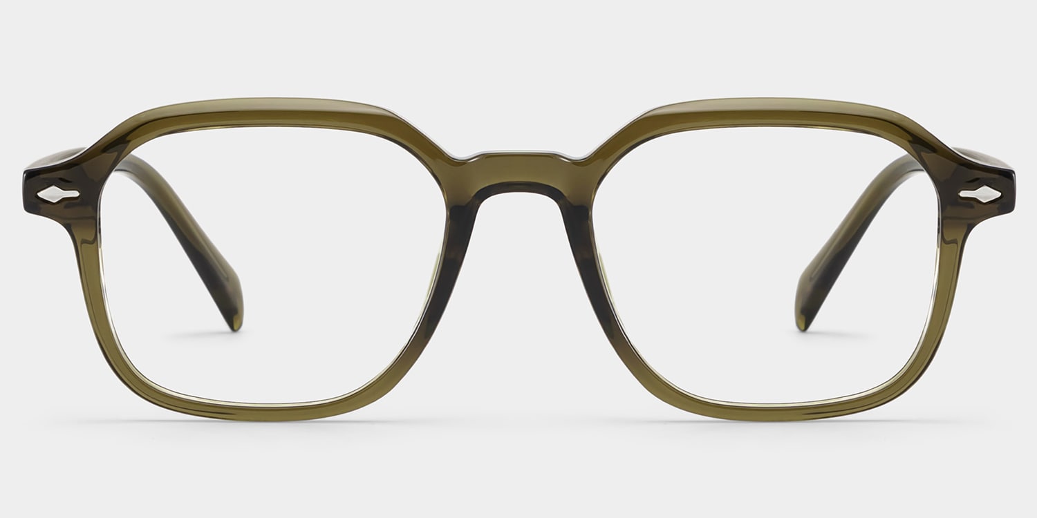 Josh Rectangle Green Glasses